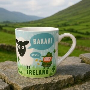 Ireland “Baa!” Sheep Coffee Mug – Irish Souvenir Ceramic Mug